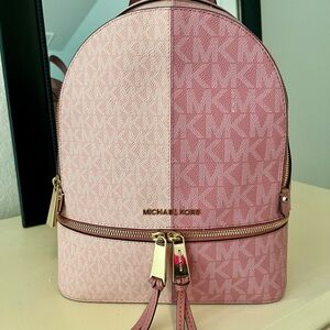 Michael Kors Two-Tone Pink Backpack